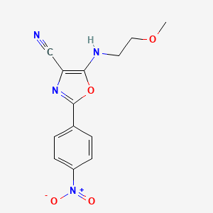 5-((2-Methoxyethyl)amino)-2-(4-nitrophenyl)oxazole-4-carbonitrile
