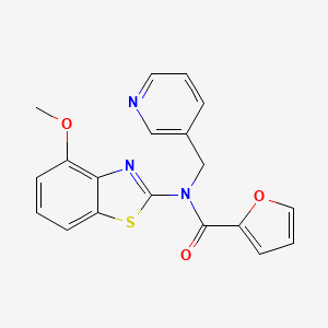 molecular formula C19H15N3O3S B2632834 N-(4-methoxy-1,3-benzothiazol-2-yl)-N-[(pyridin-3-yl)methyl]furan-2-carboxamide CAS No. 895003-51-7