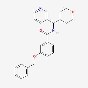 molecular formula C25H26N2O3 B2632835 3-(benzyloxy)-N-[(oxan-4-yl)(pyridin-3-yl)methyl]benzamide CAS No. 1903055-12-8