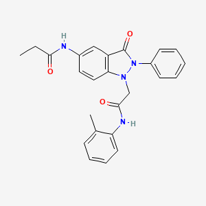 B2632856 N-(3-oxo-1-(2-oxo-2-(o-tolylamino)ethyl)-2-phenyl-2,3-dihydro-1H-indazol-5-yl)propionamide CAS No. 1251683-86-9