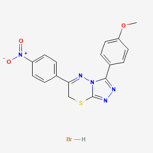 B2632914 3-(4-methoxyphenyl)-6-(4-nitrophenyl)-7H-[1,2,4]triazolo[3,4-b][1,3,4]thiadiazine hydrobromide CAS No. 1179492-23-9