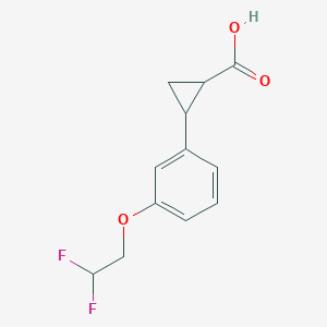 molecular formula C12H12F2O3 B2632916 2-[3-(2,2-Difluoroethoxy)phenyl]cyclopropanecarboxylic acid CAS No. 1883717-54-1