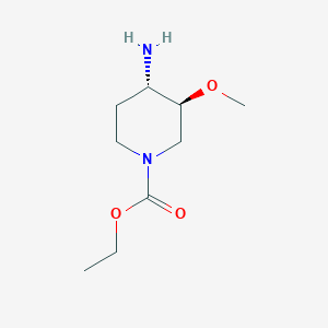 molecular formula C9H18N2O3 B026330 ethyl (3S,4S)-4-amino-3-methoxypiperidine-1-carboxylate CAS No. 104860-32-4