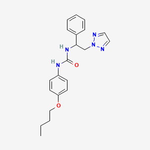 molecular formula C21H25N5O2 B2633019 1-(4-butoxyphenyl)-3-[1-phenyl-2-(2H-1,2,3-triazol-2-yl)ethyl]urea CAS No. 2320926-69-8