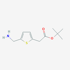 molecular formula C11H17NO2S B2633026 Tert-butyl 2-[5-(aminomethyl)thiophen-2-yl]acetate CAS No. 2248298-36-2