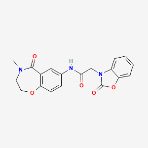 molecular formula C19H17N3O5 B2633138 N-(4-methyl-5-oxo-2,3,4,5-tetrahydro-1,4-benzoxazepin-7-yl)-2-(2-oxo-2,3-dihydro-1,3-benzoxazol-3-yl)acetamide CAS No. 1206994-81-1