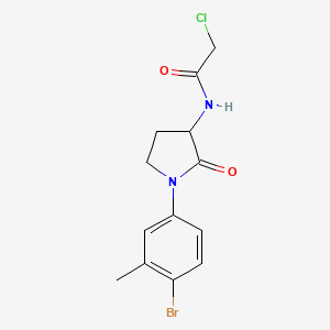 molecular formula C13H14BrClN2O2 B2633160 N-[1-(4-Bromo-3-methylphenyl)-2-oxopyrrolidin-3-yl]-2-chloroacetamide CAS No. 2411200-35-4