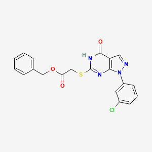 molecular formula C20H15ClN4O3S B2633182 benzyl 2-((1-(3-chlorophenyl)-4-hydroxy-1H-pyrazolo[3,4-d]pyrimidin-6-yl)thio)acetate CAS No. 922556-34-1