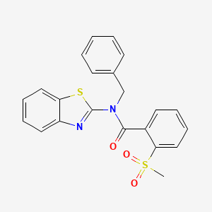 molecular formula C22H18N2O3S2 B2633205 N-(benzo[d]thiazol-2-yl)-N-benzyl-2-(methylsulfonyl)benzamide CAS No. 941967-34-6