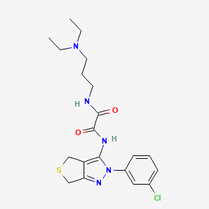 molecular formula C20H26ClN5O2S B2633238 N'-[2-(3-chlorophenyl)-2H,4H,6H-thieno[3,4-c]pyrazol-3-yl]-N-[3-(diethylamino)propyl]ethanediamide CAS No. 922936-60-5