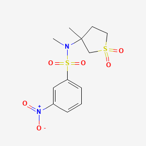 N-methyl-N-(3-methyl-1,1-dioxidotetrahydrothiophen-3-yl)-3-nitrobenzenesulfonamide