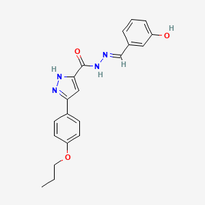 (E)-N'-(3-hydroxybenzylidene)-3-(4-propoxyphenyl)-1H-pyrazole-5-carbohydrazide