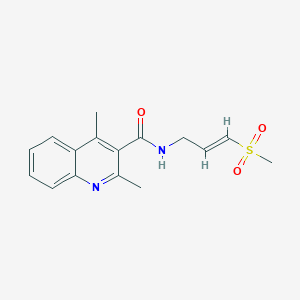 2,4-Dimethyl-N-[(E)-3-methylsulfonylprop-2-enyl]quinoline-3-carboxamide