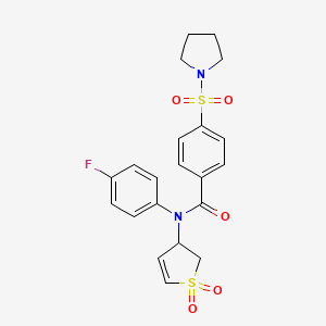 N-(1,1-dioxido-2,3-dihydrothiophen-3-yl)-N-(4-fluorophenyl)-4-(pyrrolidin-1-ylsulfonyl)benzamide