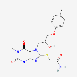 2-((7-(2-hydroxy-3-(p-tolyloxy)propyl)-1,3-dimethyl-2,6-dioxo-2,3,6,7-tetrahydro-1H-purin-8-yl)thio)acetamide