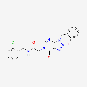 molecular formula C20H16ClFN6O2 B2633302 N-(2-chlorobenzyl)-2-(3-(2-fluorobenzyl)-7-oxo-3H-[1,2,3]triazolo[4,5-d]pyrimidin-6(7H)-yl)acetamide CAS No. 847383-37-3