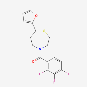 (7-(Furan-2-yl)-1,4-thiazepan-4-yl)(2,3,4-trifluorophenyl)methanone