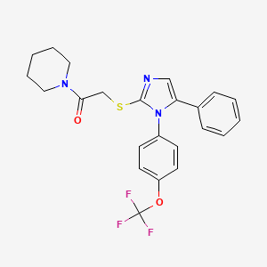 2-((5-phenyl-1-(4-(trifluoromethoxy)phenyl)-1H-imidazol-2-yl)thio)-1-(piperidin-1-yl)ethanone