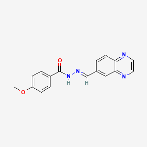 (E)-4-methoxy-N'-(quinoxalin-6-ylmethylene)benzohydrazide