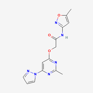 2-((2-methyl-6-(1H-pyrazol-1-yl)pyrimidin-4-yl)oxy)-N-(5-methylisoxazol-3-yl)acetamide