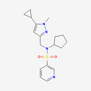 N-cyclopentyl-N-((5-cyclopropyl-1-methyl-1H-pyrazol-3-yl)methyl)pyridine-3-sulfonamide