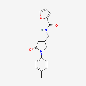 molecular formula C17H18N2O3 B2633413 N-((5-oxo-1-(p-tolyl)pyrrolidin-3-yl)methyl)furan-2-carboxamide CAS No. 954676-35-8