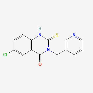 6-chloro-3-(pyridin-3-ylmethyl)-2-sulfanylidene-1H-quinazolin-4-one
