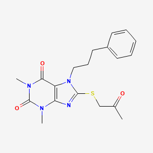 1,3-dimethyl-8-((2-oxopropyl)thio)-7-(3-phenylpropyl)-1H-purine-2,6(3H,7H)-dione