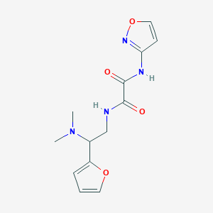 molecular formula C13H16N4O4 B2633431 N1-(2-(dimethylamino)-2-(furan-2-yl)ethyl)-N2-(isoxazol-3-yl)oxalamide CAS No. 899747-17-2