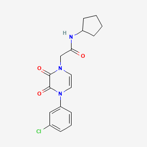 2-(4-(3-chlorophenyl)-2,3-dioxo-3,4-dihydropyrazin-1(2H)-yl)-N-cyclopentylacetamide