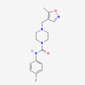 molecular formula C16H19FN4O2 B2633445 N-(4-fluorophenyl)-4-[(5-methyl-1,2-oxazol-4-yl)methyl]piperazine-1-carboxamide CAS No. 2034401-42-6