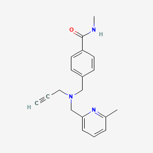 molecular formula C19H21N3O B2633469 N-Methyl-4-[[(6-methylpyridin-2-yl)methyl-prop-2-ynylamino]methyl]benzamide CAS No. 1436188-93-0