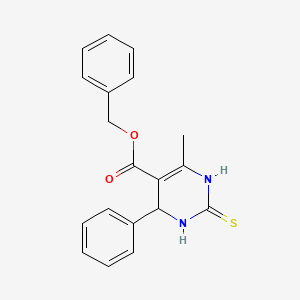 molecular formula C19H18N2O2S B2633471 Benzyl 6-methyl-4-phenyl-2-thioxo-1,2,3,4-tetrahydropyrimidine-5-carboxylate CAS No. 608492-38-2