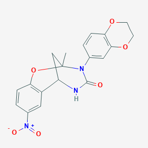 3-(2,3-dihydrobenzo[b][1,4]dioxin-6-yl)-2-methyl-8-nitro-5,6-dihydro-2H-2,6-methanobenzo[g][1,3,5]oxadiazocin-4(3H)-one