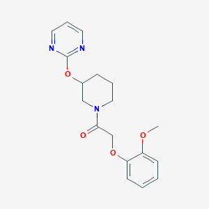 2-(2-Methoxyphenoxy)-1-(3-(pyrimidin-2-yloxy)piperidin-1-yl)ethanone
