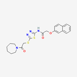 N-(5-((2-(azepan-1-yl)-2-oxoethyl)thio)-1,3,4-thiadiazol-2-yl)-2-(naphthalen-2-yloxy)acetamide