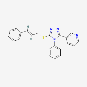 (E)-3-(5-(cinnamylthio)-4-phenyl-4H-1,2,4-triazol-3-yl)pyridine