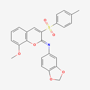 N-(1,3-benzodioxol-5-yl)-8-methoxy-3-(4-methylphenyl)sulfonylchromen-2-imine