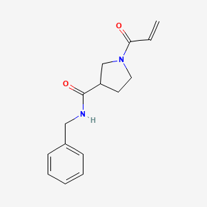 molecular formula C15H18N2O2 B2633509 N-Benzyl-1-prop-2-enoylpyrrolidine-3-carboxamide CAS No. 2361657-18-1