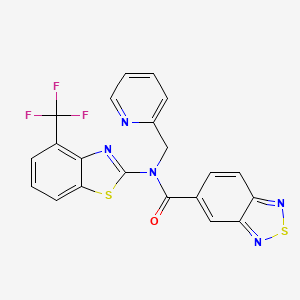 N-(pyridin-2-ylmethyl)-N-(4-(trifluoromethyl)benzo[d]thiazol-2-yl)benzo[c][1,2,5]thiadiazole-5-carboxamide