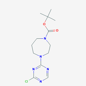molecular formula C13H20ClN5O2 B2633546 Tert-butyl 4-(4-chloro-1,3,5-triazin-2-yl)-1,4-diazepane-1-carboxylate CAS No. 2302425-40-5