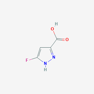molecular formula C4H3FN2O2 B2633565 5-fluoro-1H-pyrazole-3-carboxylic acid CAS No. 2124264-84-0