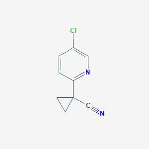 molecular formula C9H7ClN2 B2633566 1-(5-chloropyridin-2-yl)cyclopropane-1-carbonitrile CAS No. 1427012-87-0