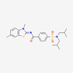 (E)-4-(N,N-diisobutylsulfamoyl)-N-(3,6-dimethylbenzo[d]thiazol-2(3H)-ylidene)benzamide