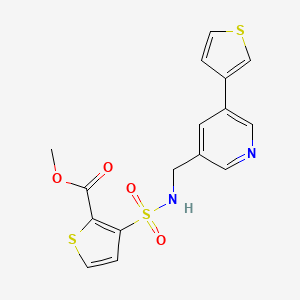methyl 3-(N-((5-(thiophen-3-yl)pyridin-3-yl)methyl)sulfamoyl)thiophene-2-carboxylate
