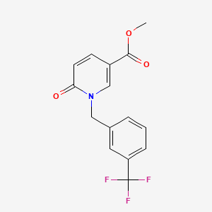 molecular formula C15H12F3NO3 B2633581 甲基6-氧代-1-[3-(三氟甲基)苯甲基]-1,6-二氢-3-吡啶甲酸甲酯 CAS No. 338783-03-2