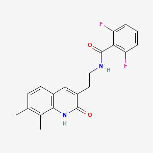molecular formula C20H18F2N2O2 B2633585 N-[2-(7,8-dimethyl-2-oxo-1,2-dihydroquinolin-3-yl)ethyl]-2,6-difluorobenzamide CAS No. 851407-63-1