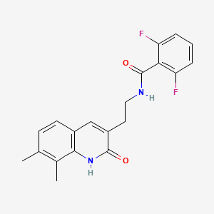 N-[2-(7,8-dimethyl-2-oxo-1H-quinolin-3-yl)ethyl]-2,6-difluorobenzamide