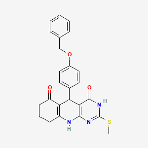 5-(4-(benzyloxy)phenyl)-2-(methylthio)-7,8,9,10-tetrahydropyrimido[4,5-b]quinoline-4,6(3H,5H)-dione