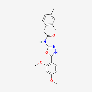molecular formula C20H21N3O4 B2633638 N-[5-(2,4-dimethoxyphenyl)-1,3,4-oxadiazol-2-yl]-2-(2,4-dimethylphenyl)acetamide CAS No. 941946-35-6